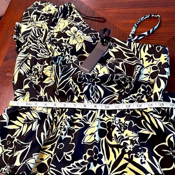 NWT PINKO | Mike 1 Popeline One Shoulder Italian Top | Nero/Lime | Size 6 - Picture 13 of 13